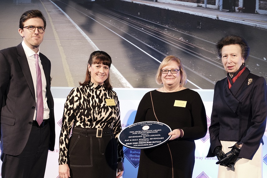 HRH Princess Ann presents award to Town Clerk Linda Larter